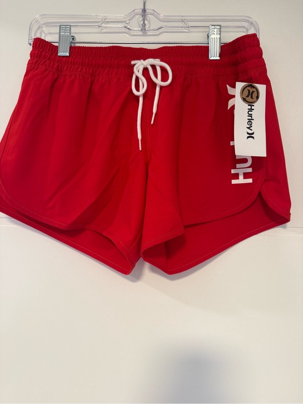 Hurley Red Women's Athletic Drawstring Shorts